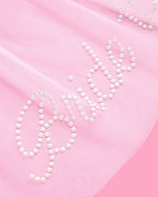 Bride To Be Pearl Veil - white tulle veil + pearl logo