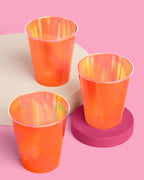 Orange Iridescent Cups - 16 plastic cups