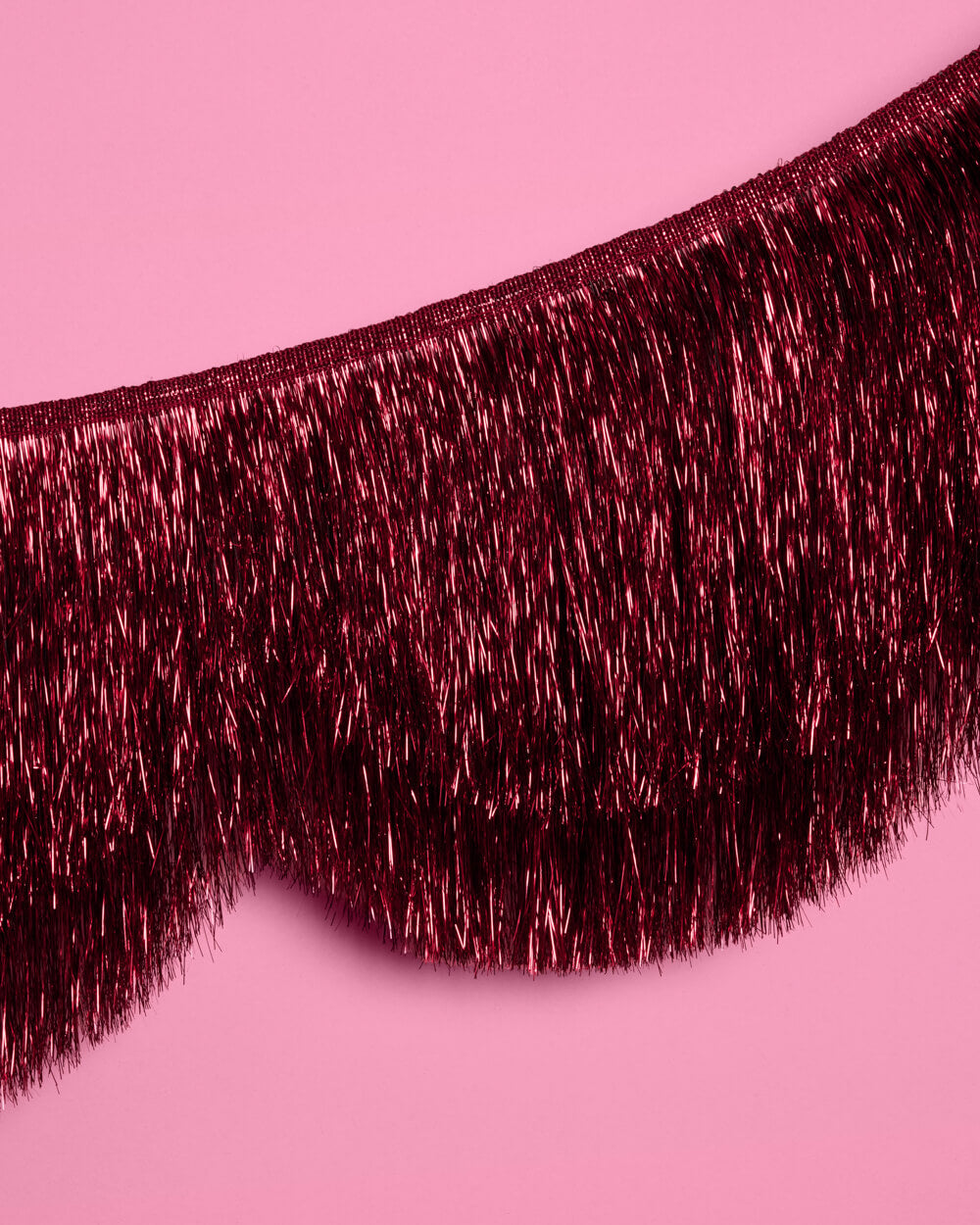 Burgundy Scallop Fringe Banner - 6 ft red fringe garland