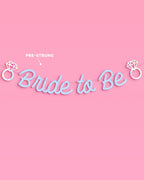Blue Bride To Be Banner - matte blue + iridescent foil