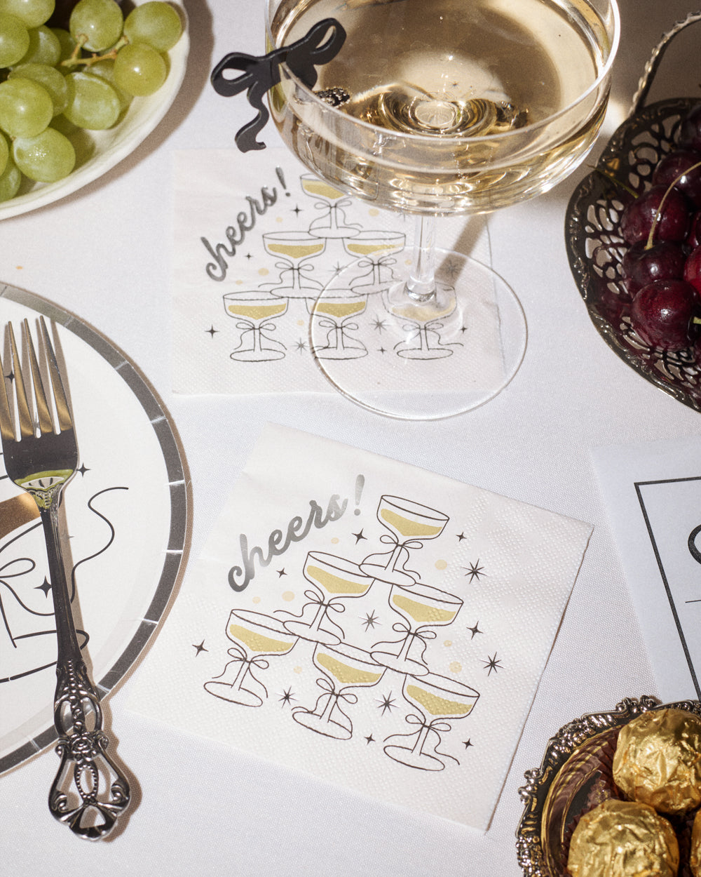 Champagne Cheers Napkins - 50 foil napkins