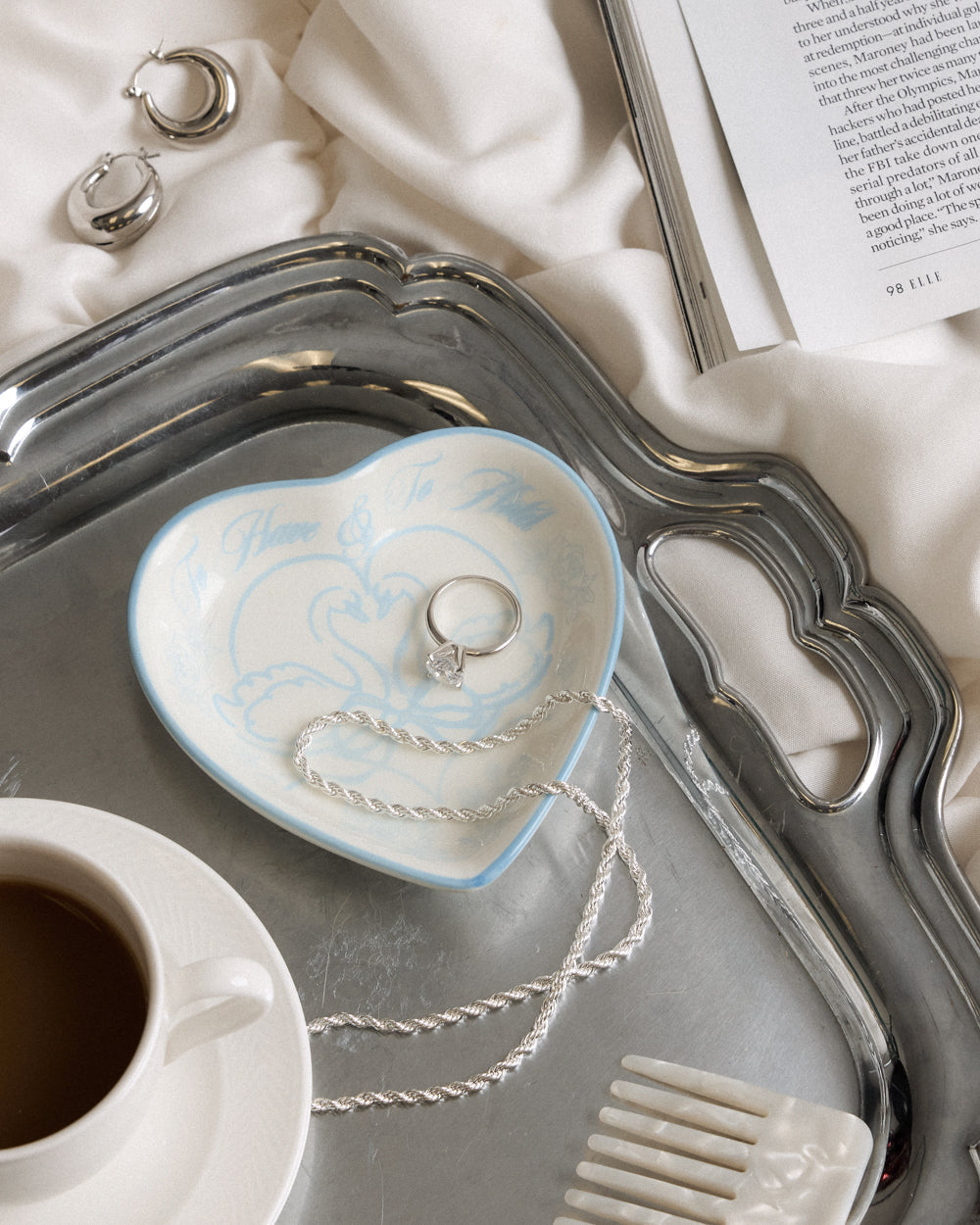 To Have & To Hold Tray - heart shaped ceramic dish
