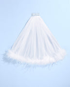 The Feather Veil - premium tulle w. feathered trim