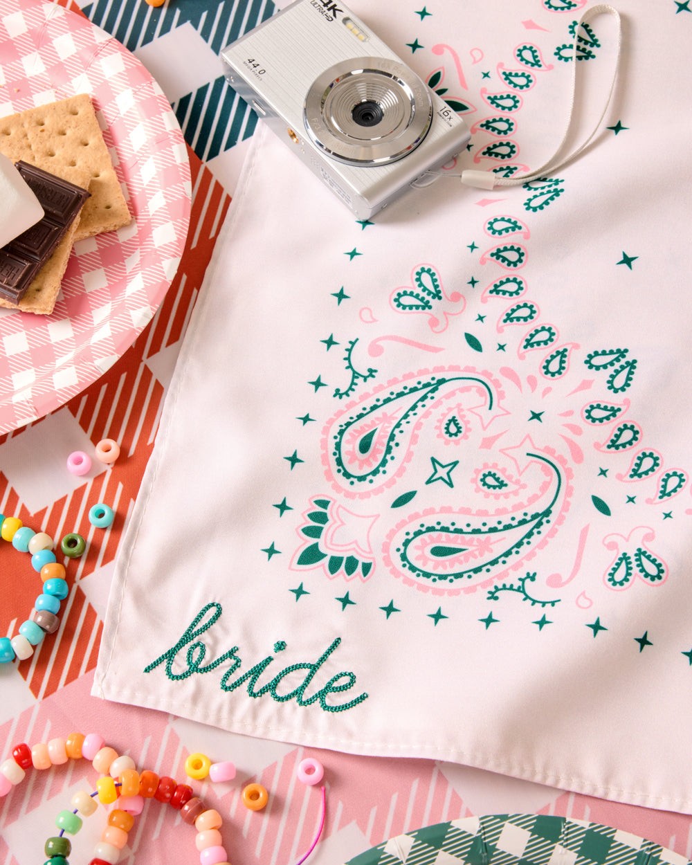 Camp Bride Bandana - embroidered bandana