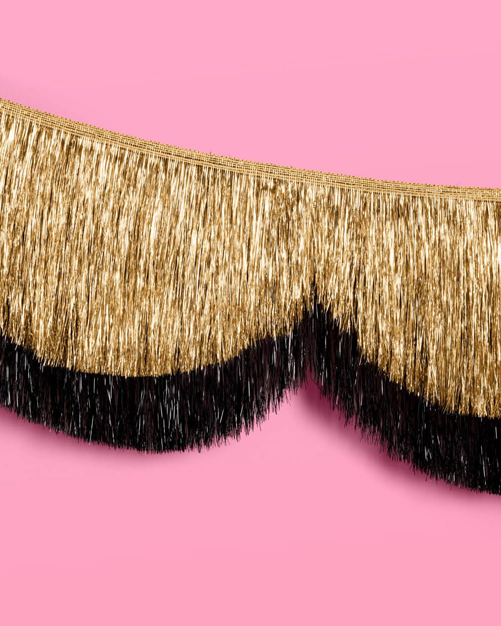 Gold + Black Scallop Fringe Banner - 6 ft fringe garland