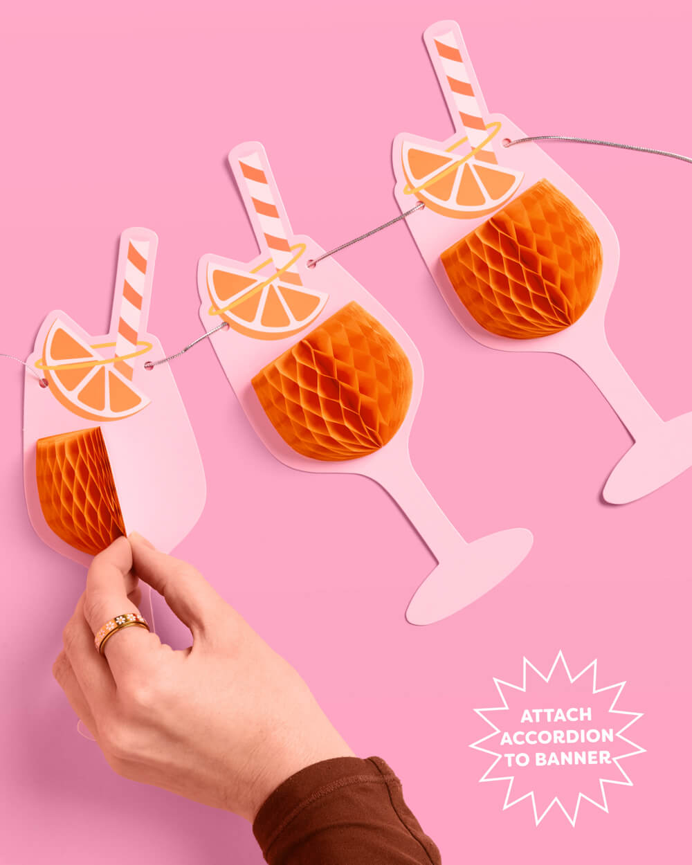 Spritz Accordion Banner - orange party banner