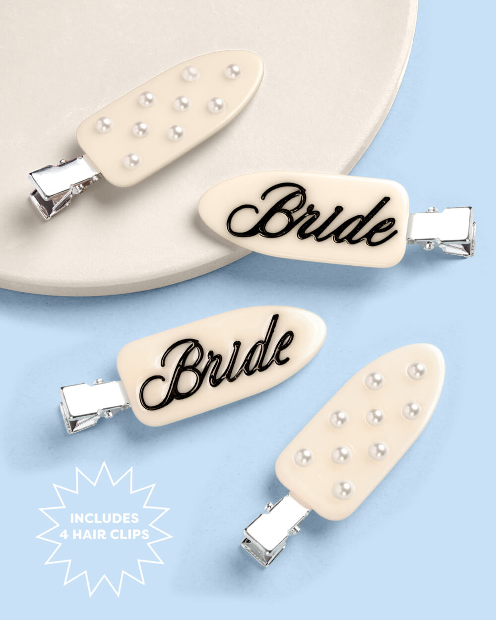Bride Beauty Clips - 4 pc ivory hair clip set