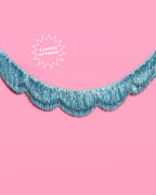 Blue Scallop Fringe Banner - iridescent banner