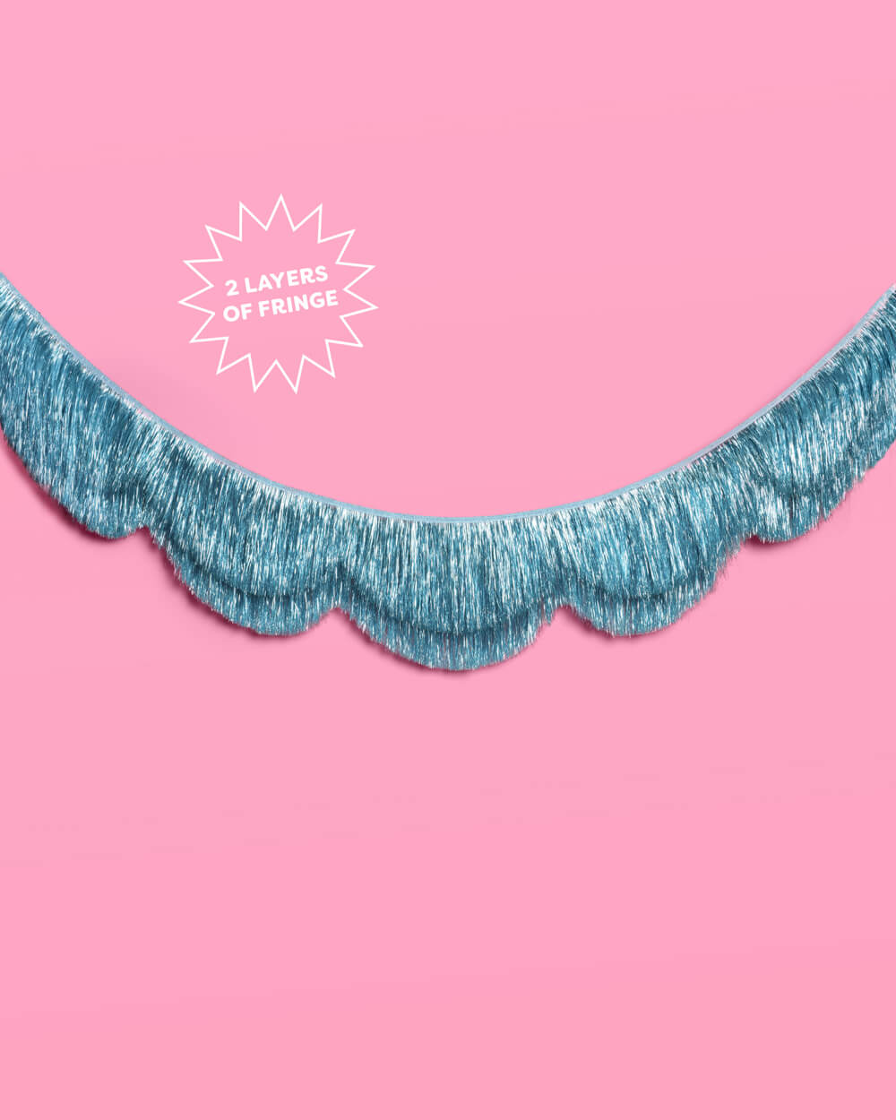 Blue Scallop Fringe Banner - iridescent banner