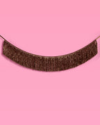 Espresso Fringe Banner - brown metallic fringe