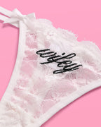 Wifey Lace Thong - embroidered thong