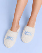 Bride Slippers - fuzzy faux fur slippers