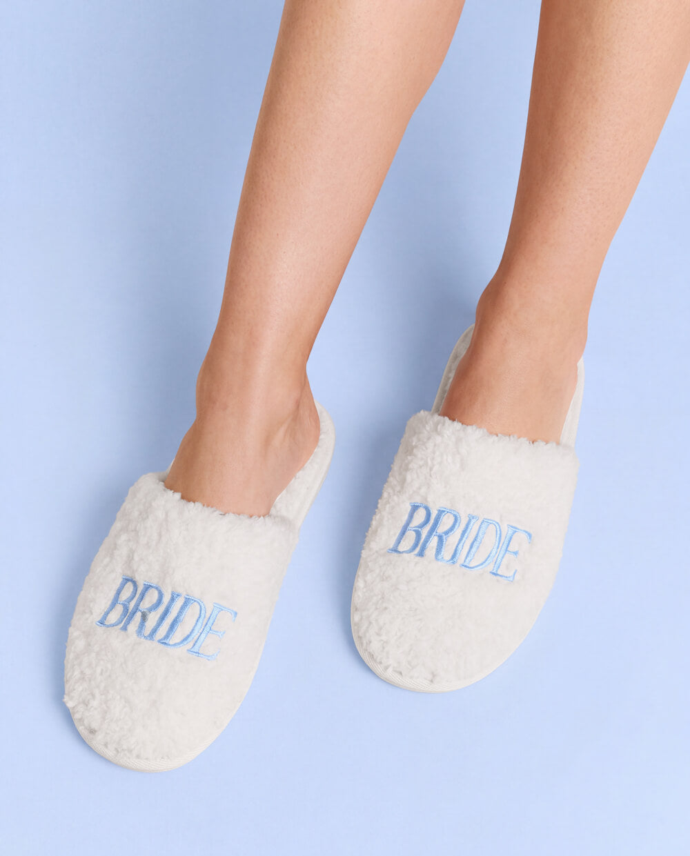 Bride Slippers - fuzzy faux fur slippers