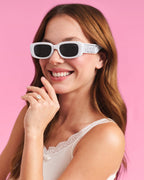 Wifey Sunnies - white marble sunglasses