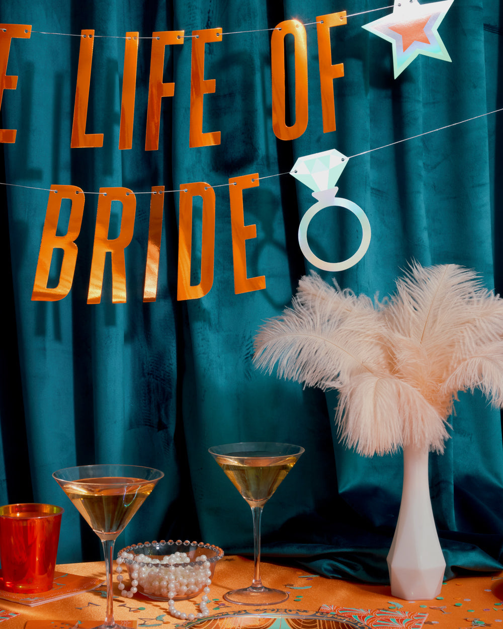 Life Of A Bride Banner - orange foil banner