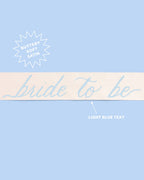 Coastal Bride Sash - ivory + blue satin sash