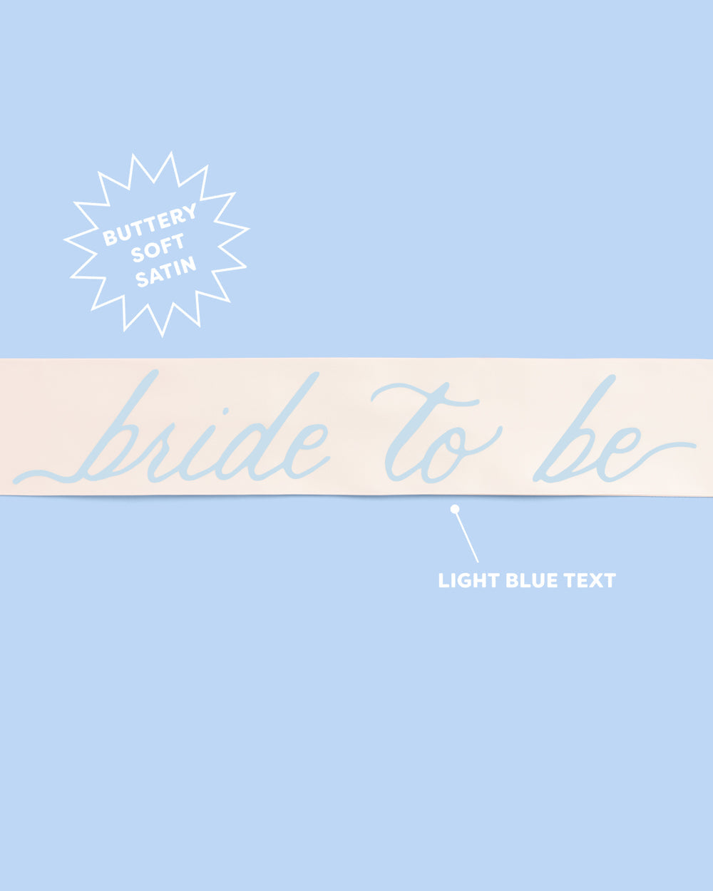 Coastal Bride Sash - ivory + blue satin sash