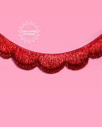 Red Fringe Banner - scalloped banner