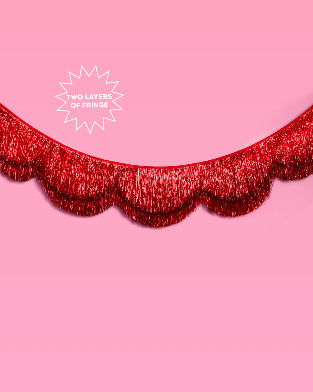Red Fringe Banner - scalloped banner