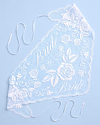 Bride Lace Headscarf - white embroidered bandana