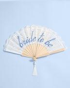 Bride to Be Fan - lace embroidered folding fan
