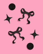 Little Black Bow Confetti - 200 pc glitter confetti