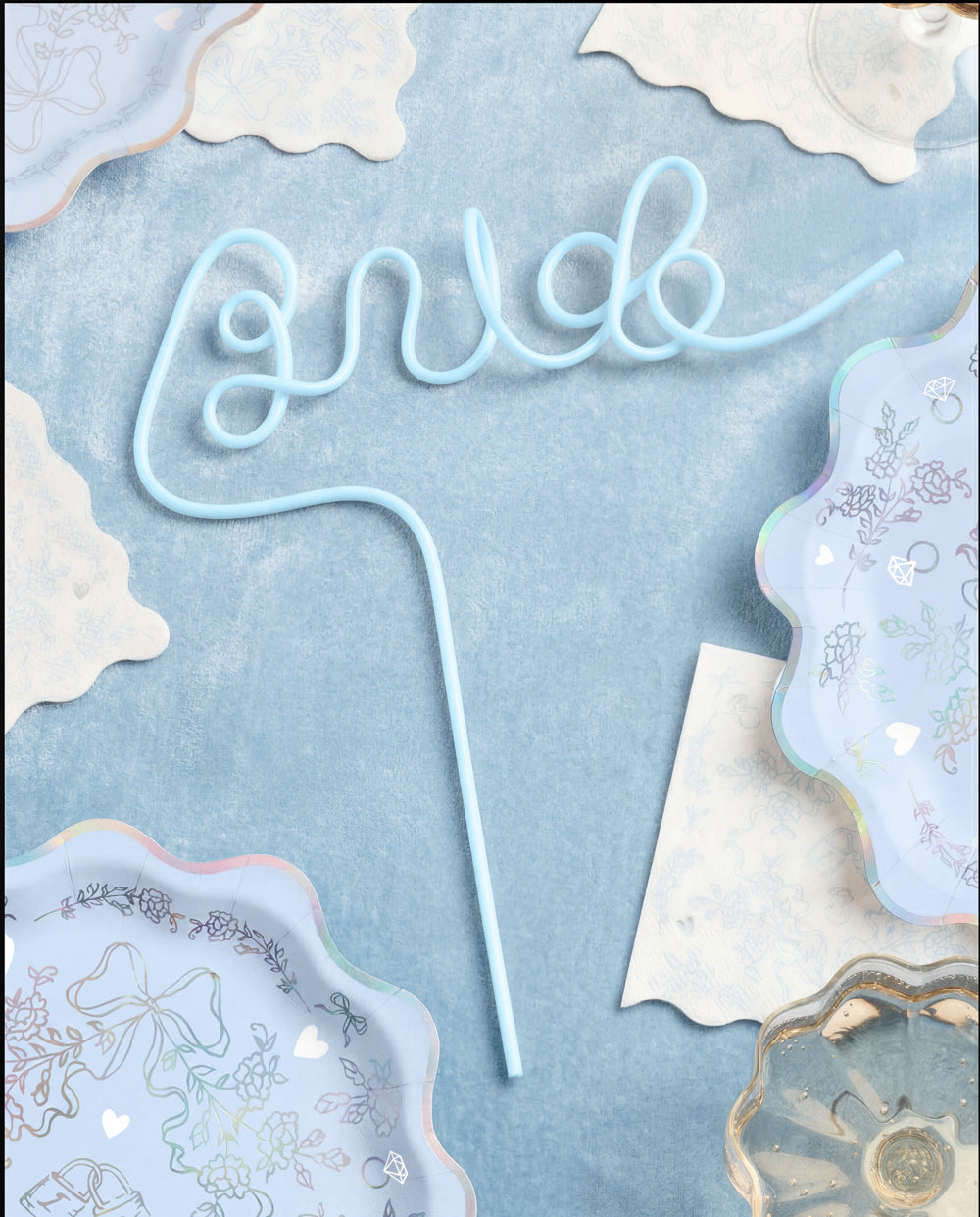 Something Blue Straw - XL blue Bride straw