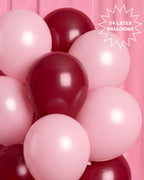 Burgundy + Pink Balloon Pack - 24 latex balloons