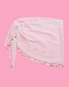 Beach Bride Sarong - white pearl embellished coverup