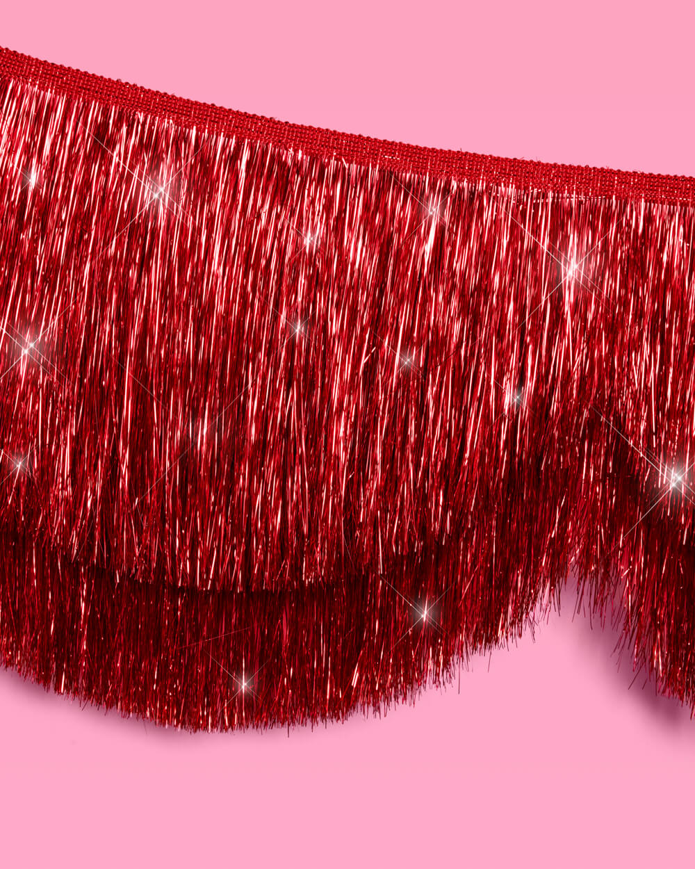 Red Fringe Banner - scalloped banner