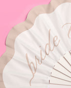 Pearl To Be Fan - white wooden fan with pearls