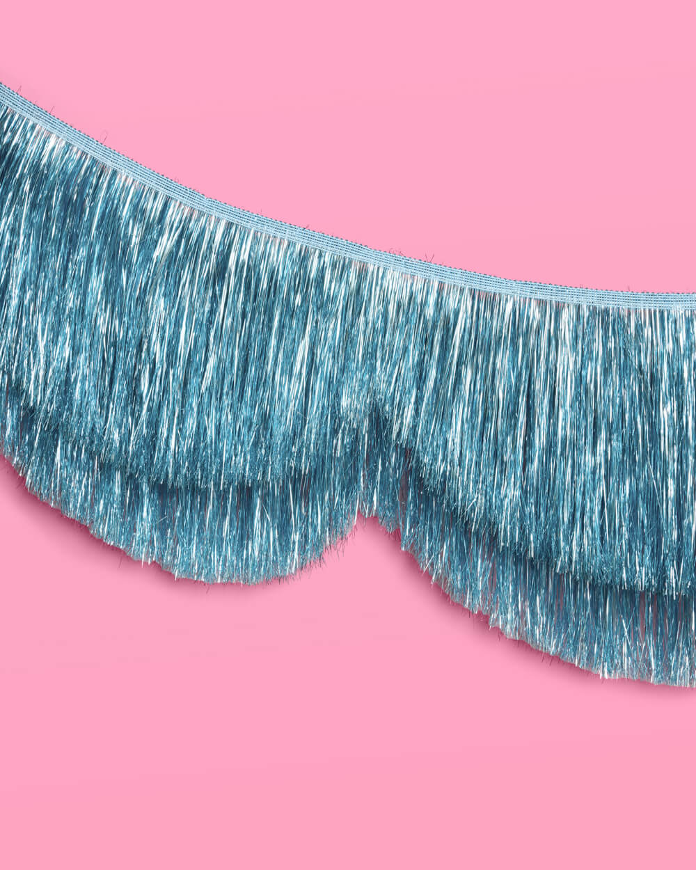 Blue Scallop Fringe Banner - iridescent banner