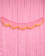 Pink Orange Scallop Fringe - iridescent foil banner
