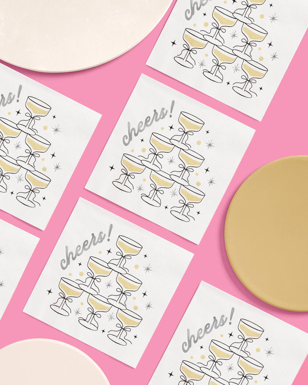 Champagne Cheers Napkins - 50 foil napkins
