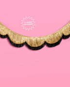 Gold + Black Scallop Fringe Banner - 6 ft fringe garland