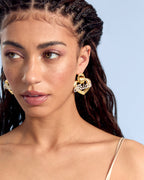Heart of Gold Bride Earrings - gold + rhinestones