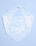 Bride Lace Headscarf - white embroidered bandana