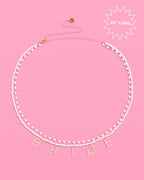 Bride Pearl Belly Chain - pearl + gold body chain
