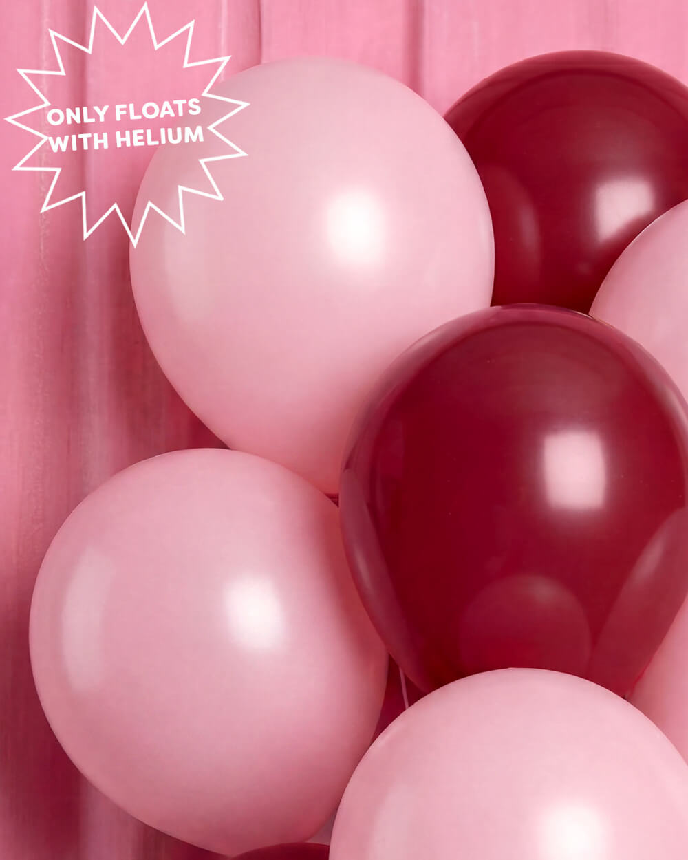 Burgundy + Pink Balloon Pack - 24 latex balloons