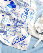 Something Blue Headscarf - white silk bride head scarf
