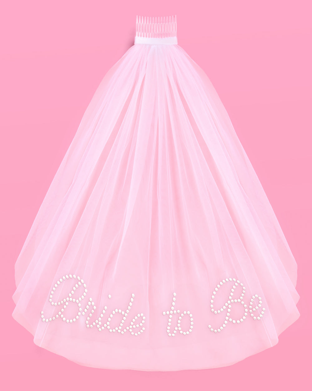 Bride To Be Pearl Veil - white tulle veil + pearl logo