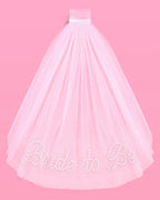 Bride To Be Pearl Veil - white tulle veil + pearl logo