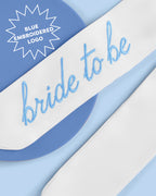 Something Blue Bow - white satin embroidered bow