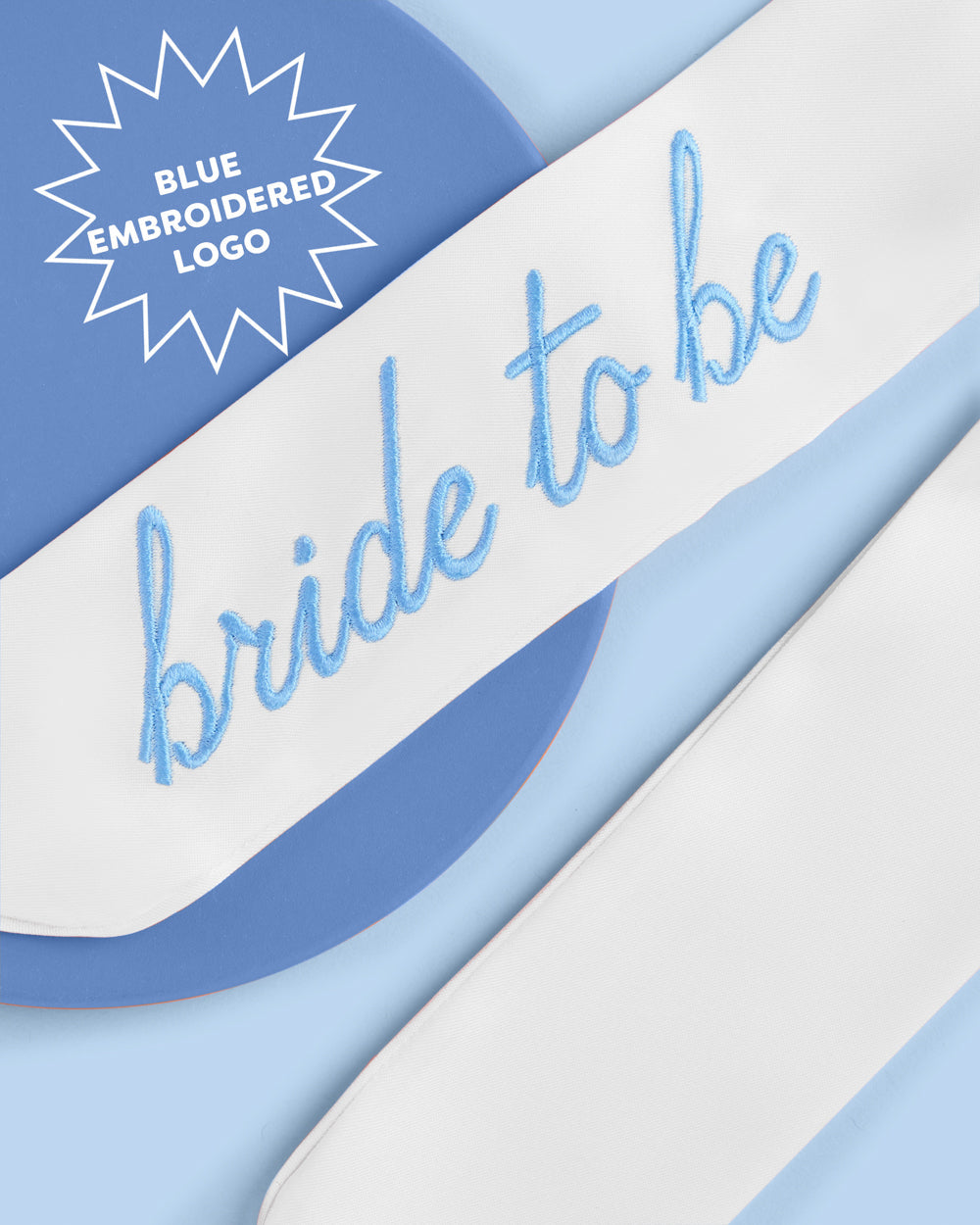 Something Blue Bow - white satin embroidered bow