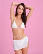 Bride Pearl Belly Chain - pearl + gold body chain