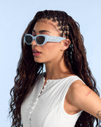 Something Blue Sunnies - bride embossed sunglasses