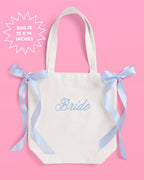 Tying the Knot Tote - embroidered canvas tote w. bows