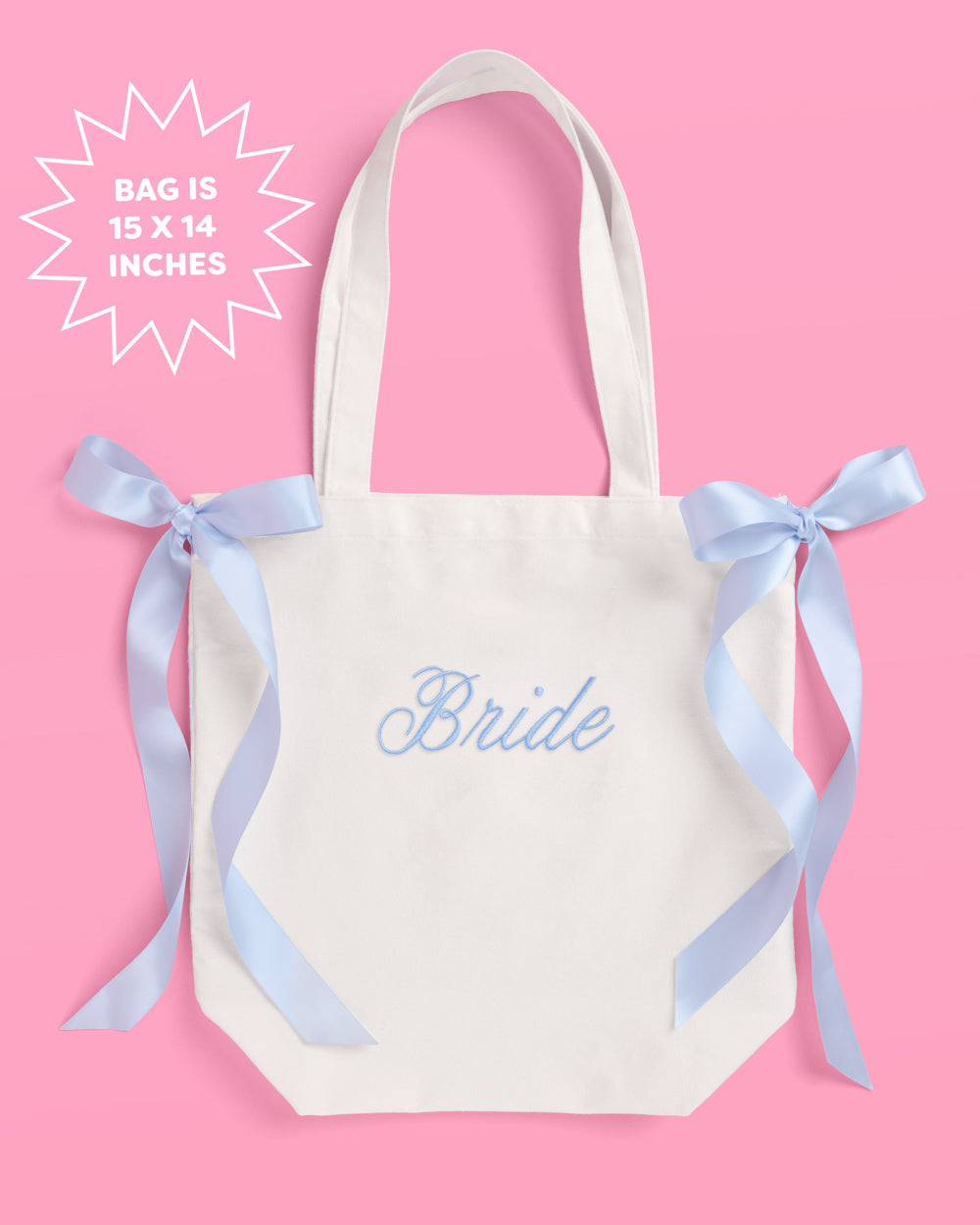 Tying the Knot Tote - embroidered canvas tote w. bows