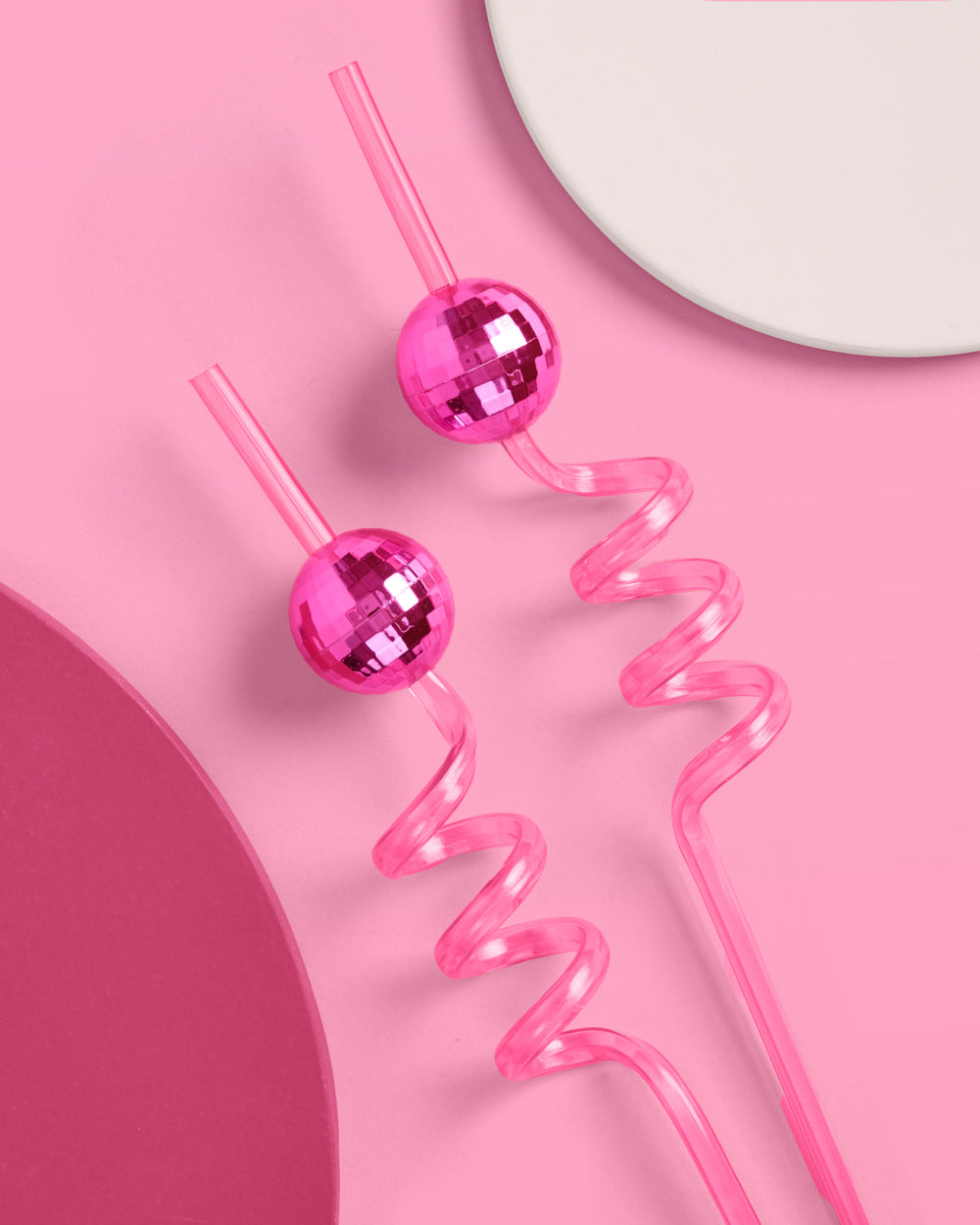 Pink Disco Straws - 12 reusable straws