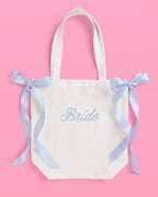 Tying the Knot Tote - embroidered canvas tote w. bows